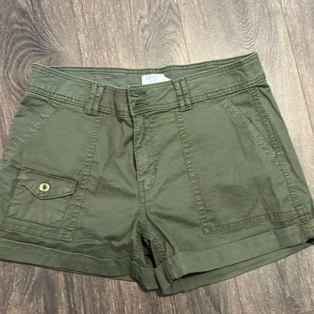 Olive green cargo styled shorts